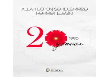 Prezident İlham Əliyev 20 Yanvar faciəsi ilə əlaqədar paylaşım edib