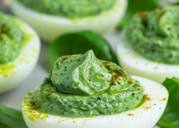 Yaz süfrəsinə rəng qatacaq ispanaqlı doldurulmuş yumurta resepti