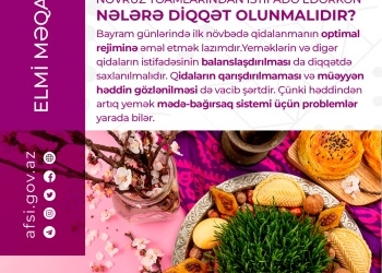 Novruz təamlarından istifadə edərkən nələrə diqqət olunmalıdır?