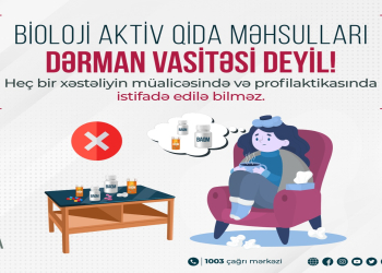 Bioloji aktiv qida məhsulları xəstəliklərin müalicəsi üçün istifadə edilə bilməz